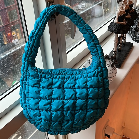 COS Mini quilted bag in turquoise - Picture 2 of 9